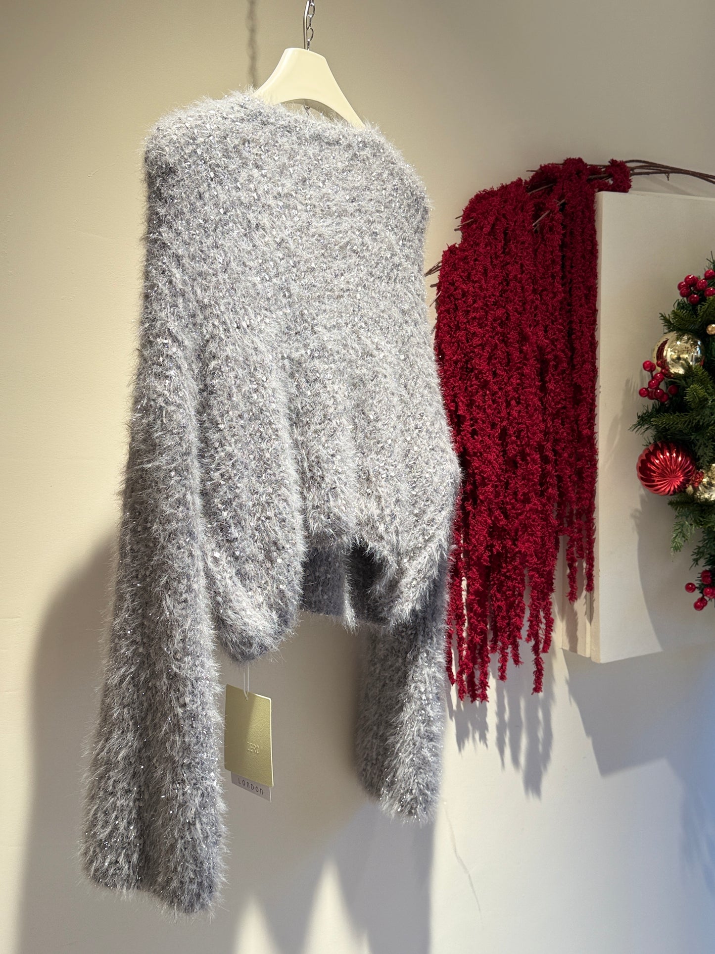 Grey V-Neck Soft Knit Jumper