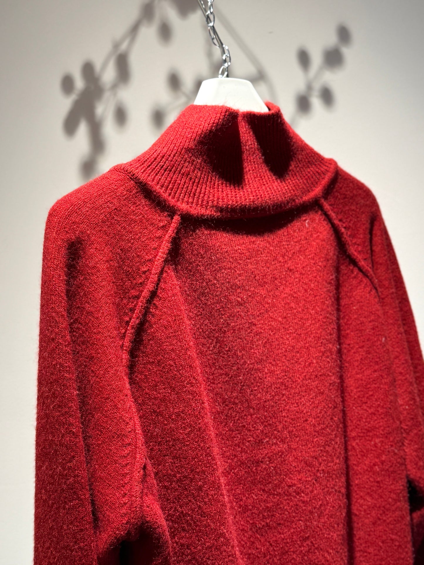 Button-Neck Knit Sweater