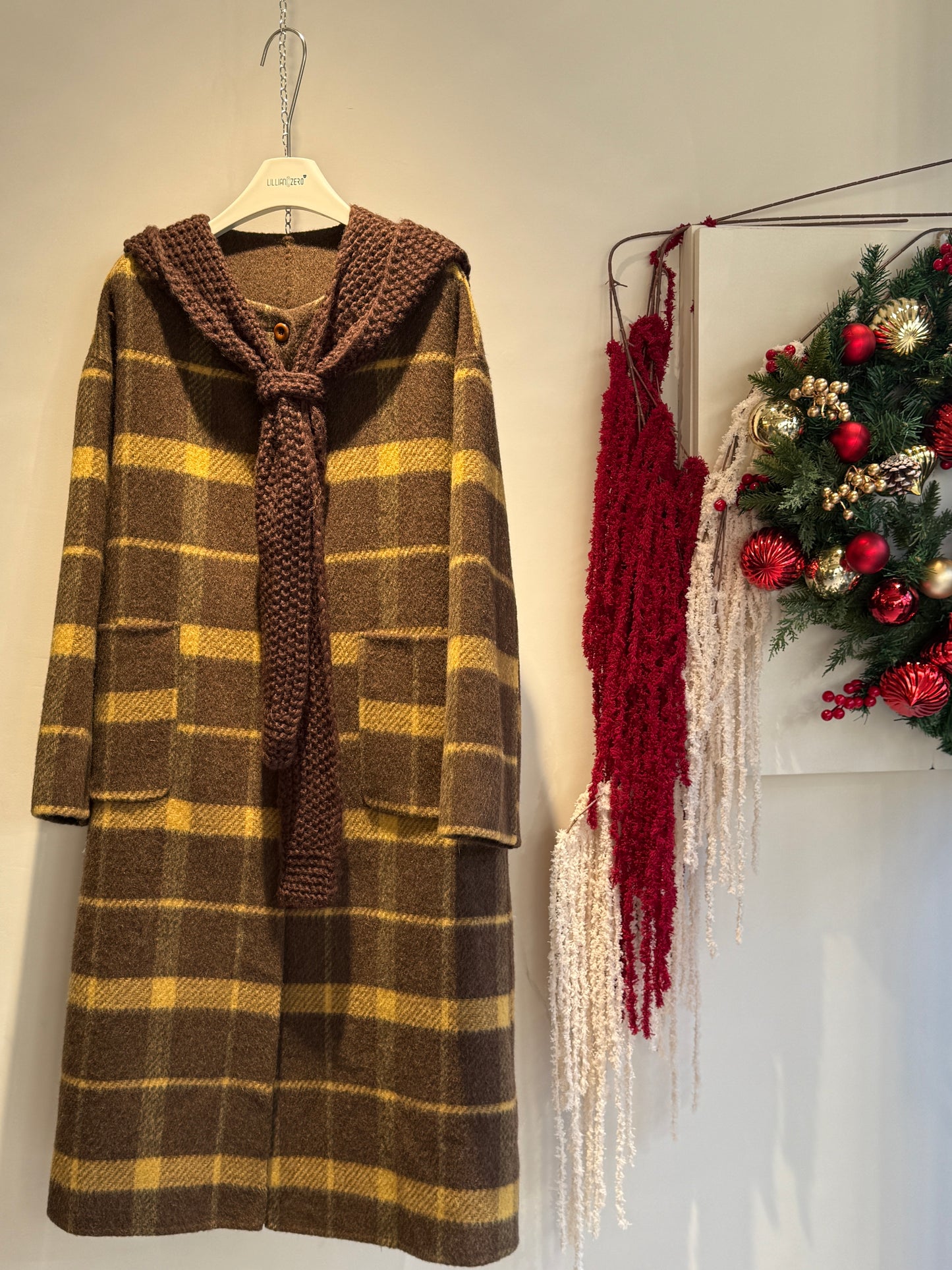 Wool Jacket-Yellow Plaid with Scarf