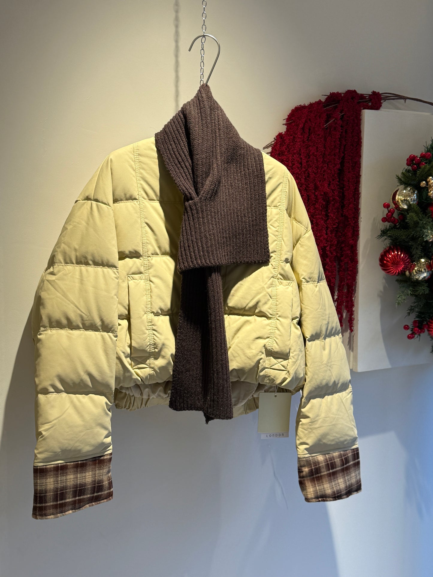 Yellow Down Jacket-Scarf