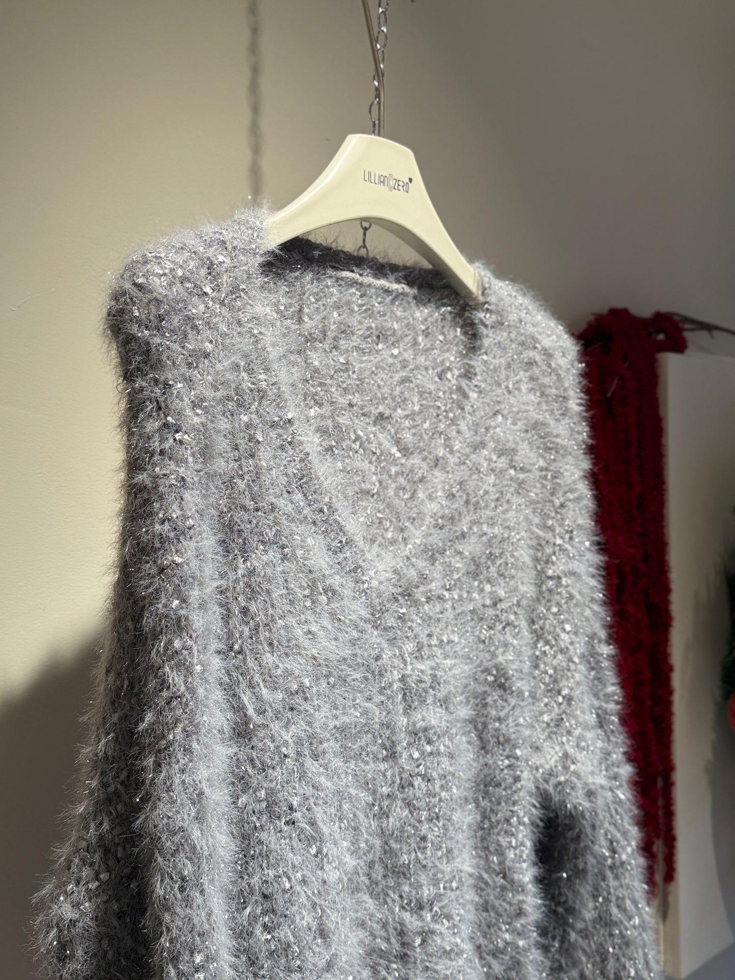Grey V-Neck Soft Knit Jumper