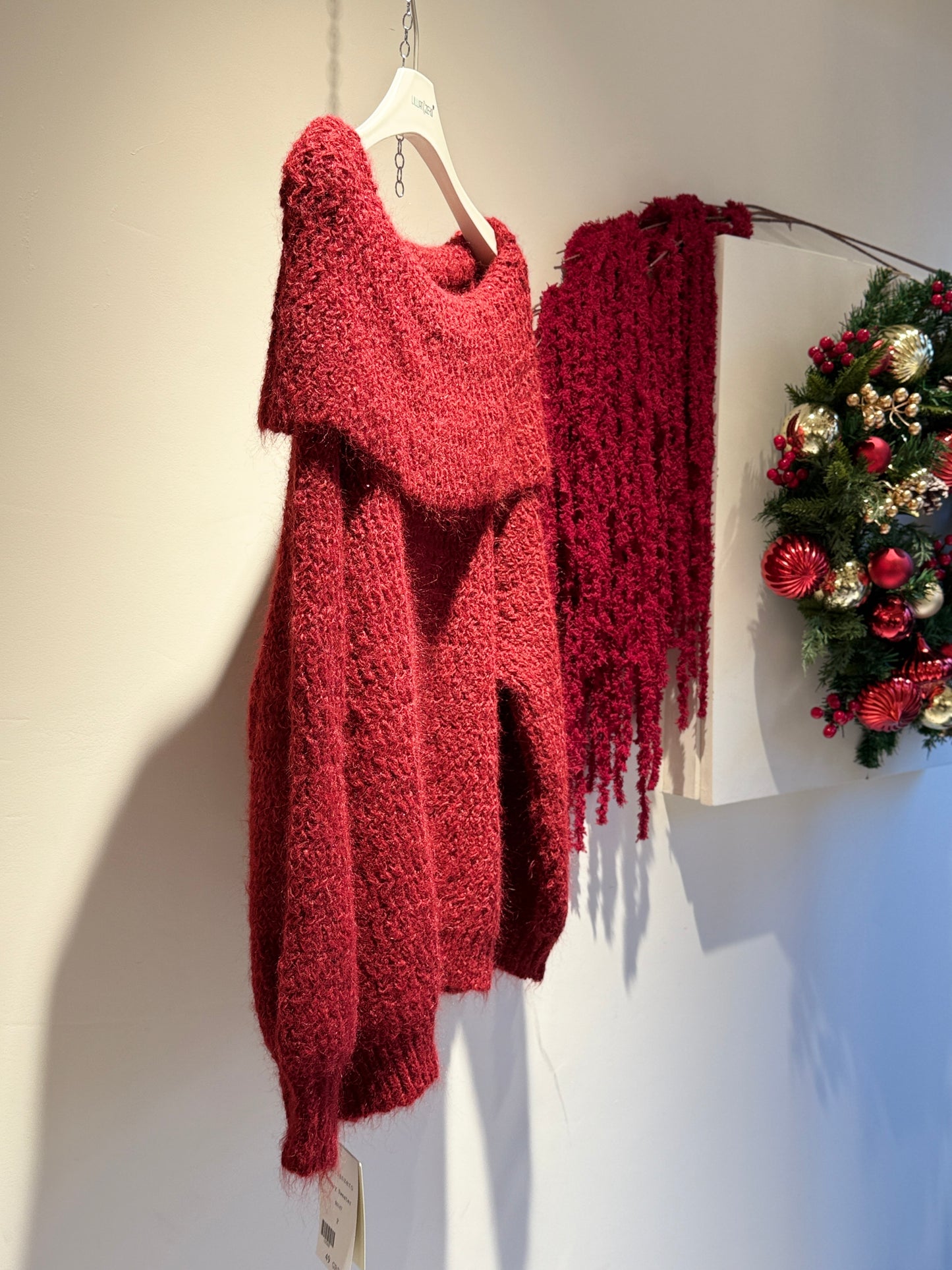 Red Christmas Collared Knit Jumper