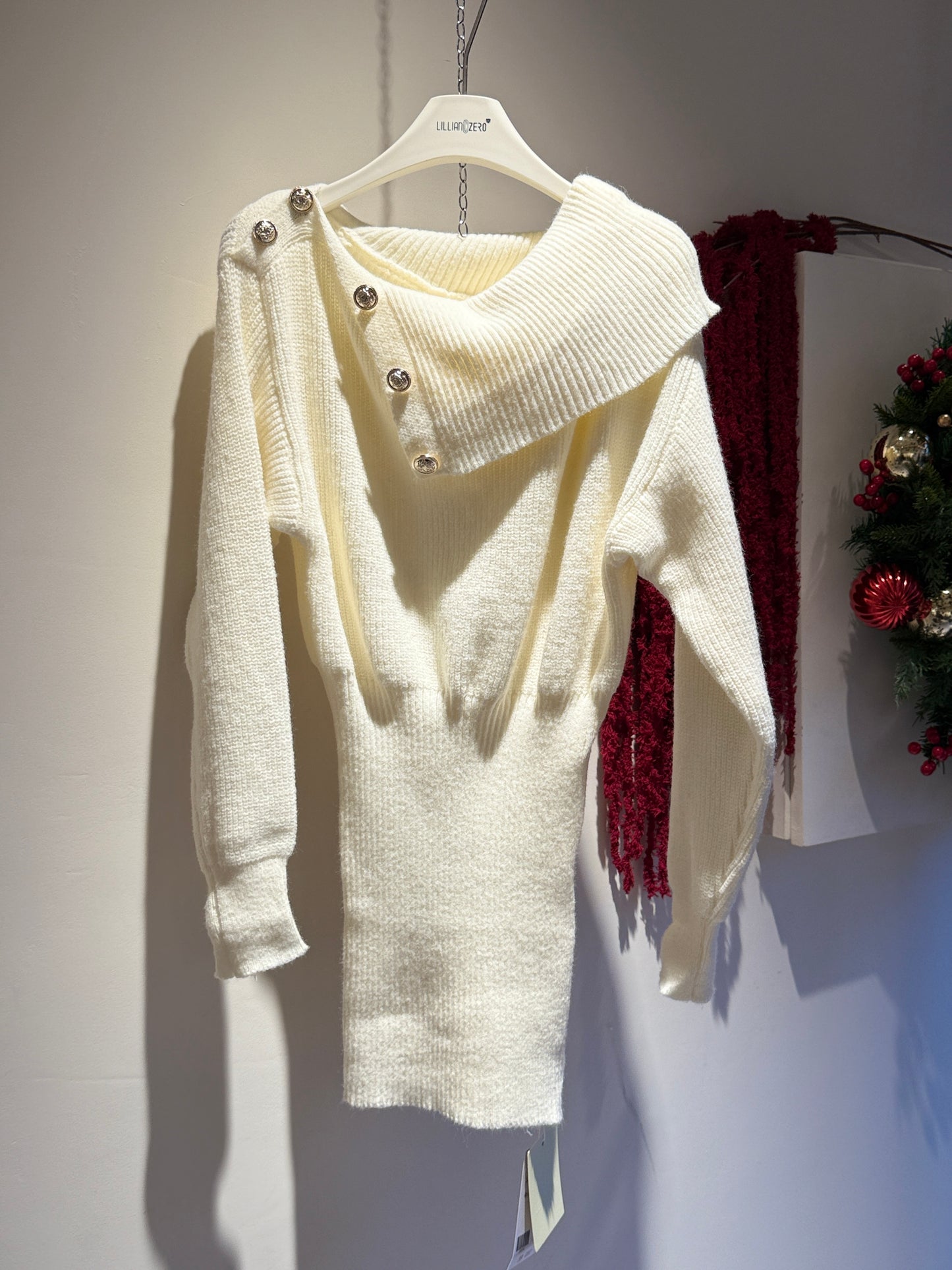 Apricot Collared Long Knit Jumper