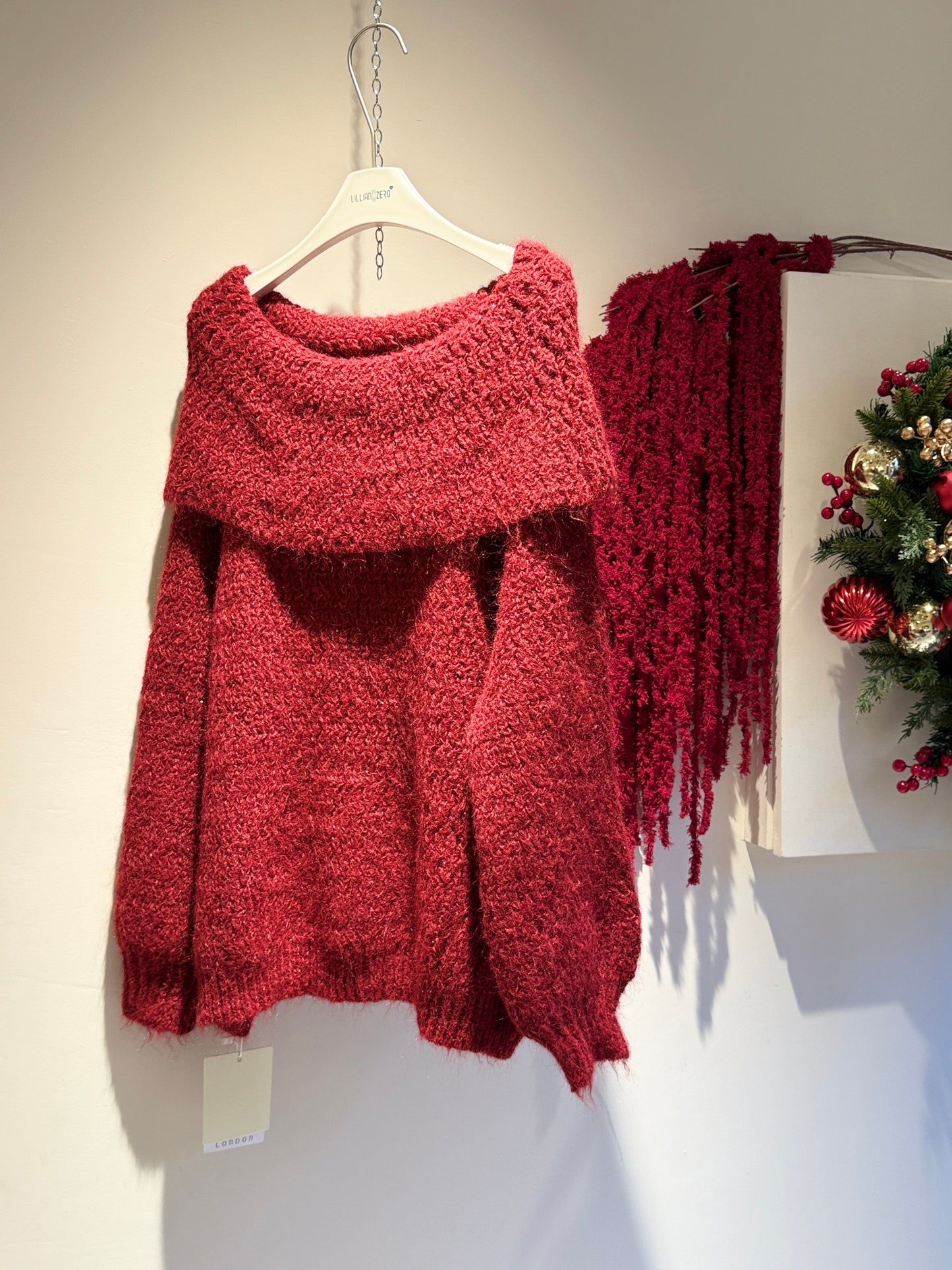 Red Christmas Collared Knit Jumper