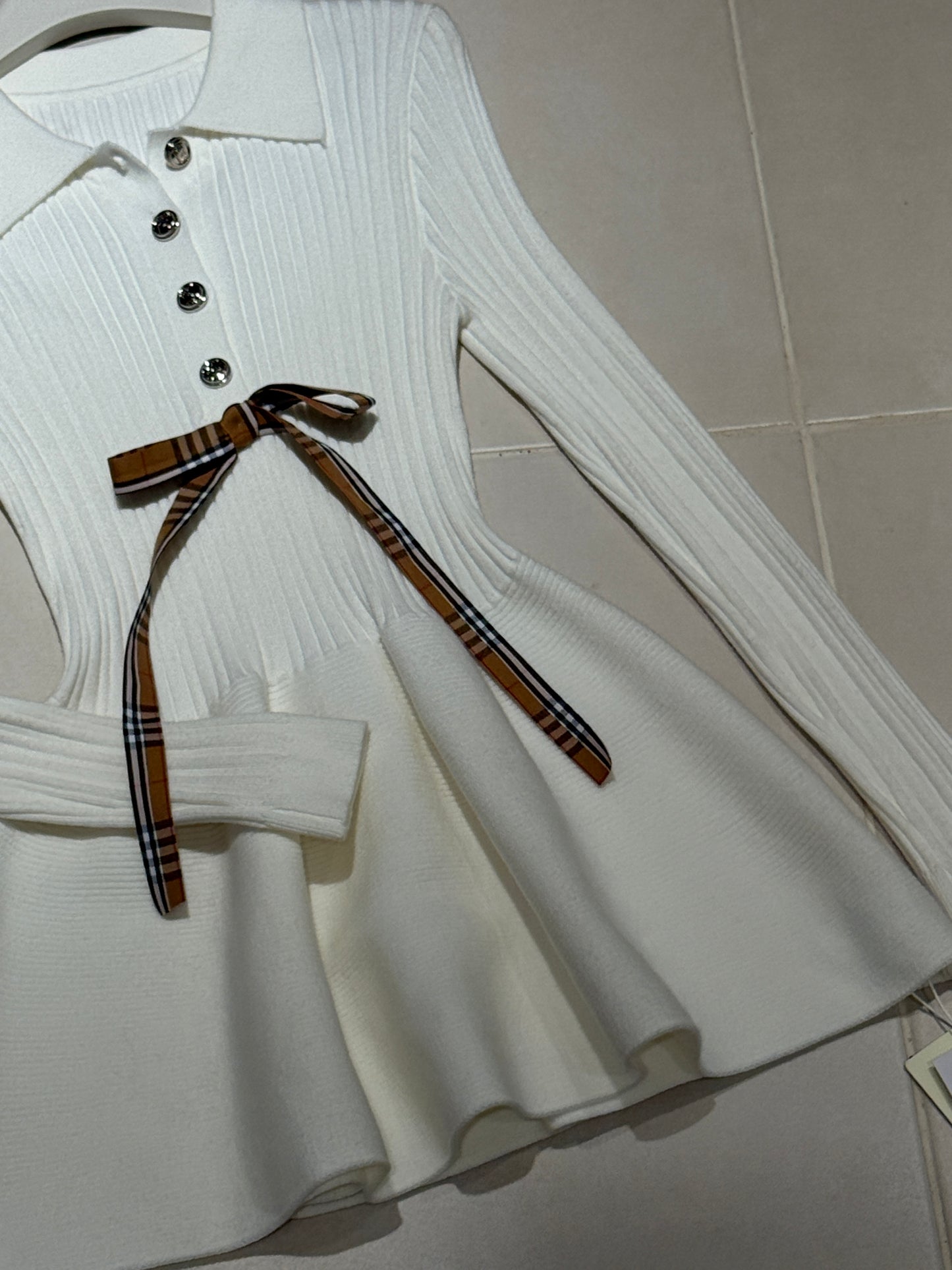 Bow-Tie Knit Mini Dress