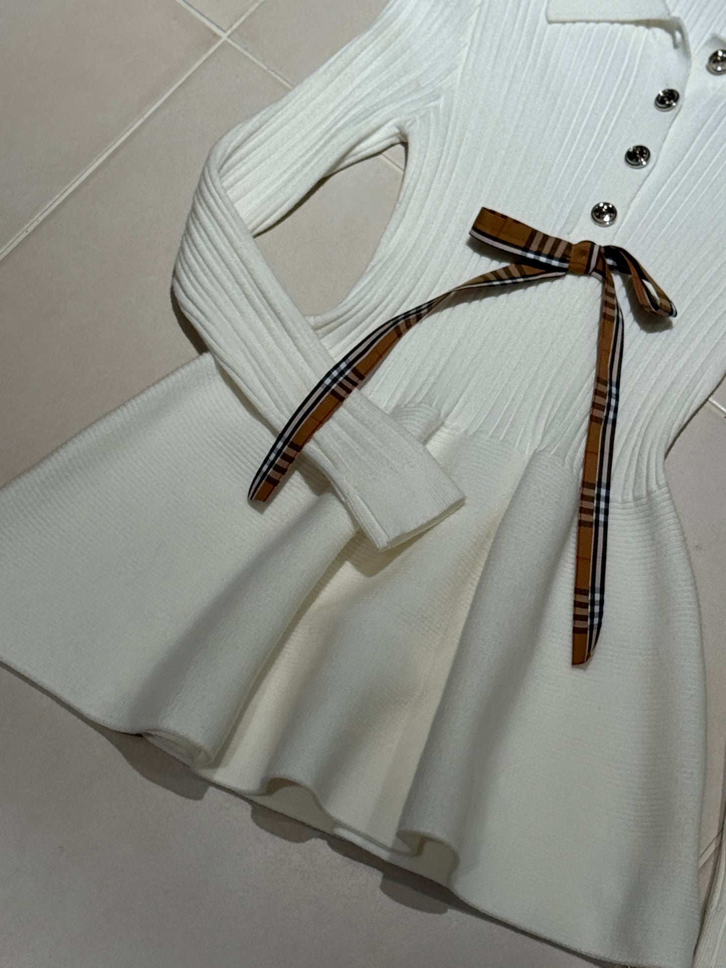 Bow-Tie Knit Mini Dress