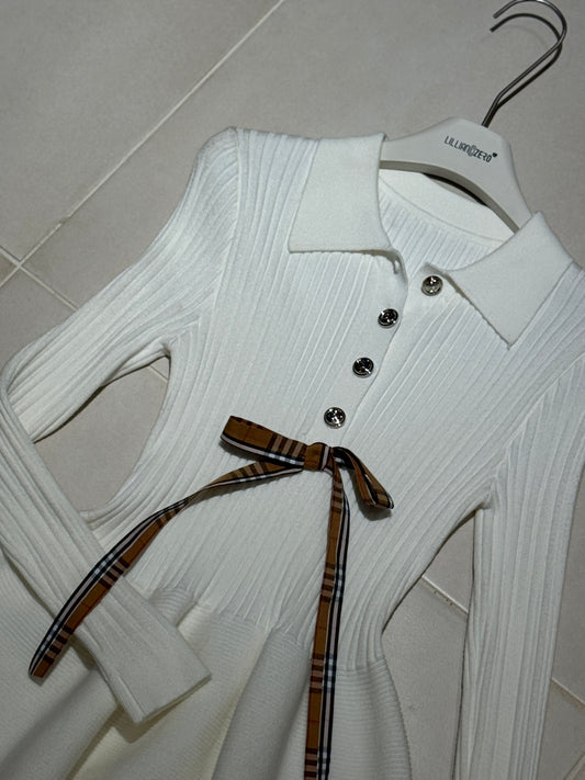 Bow-Tie Knit Mini Dress