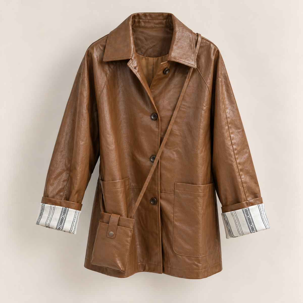 Vintage Leather Longline Jacket