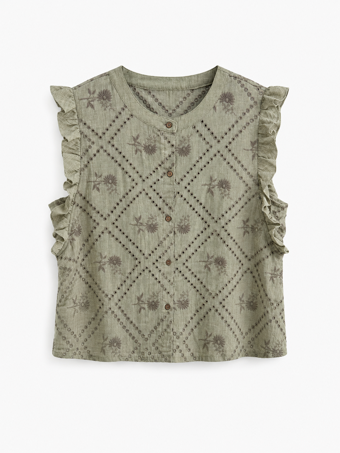 Eyelet Knit Vest-2