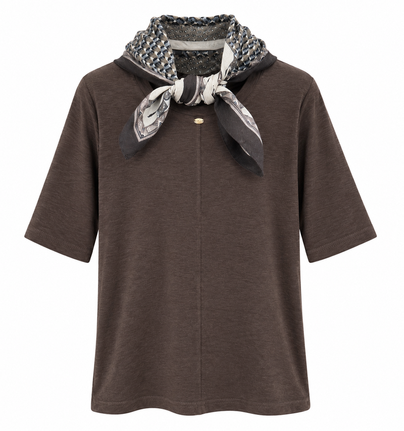Short Sleeve Top Brown