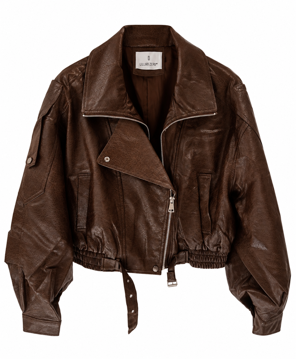 Belted Faux Leather Jacket