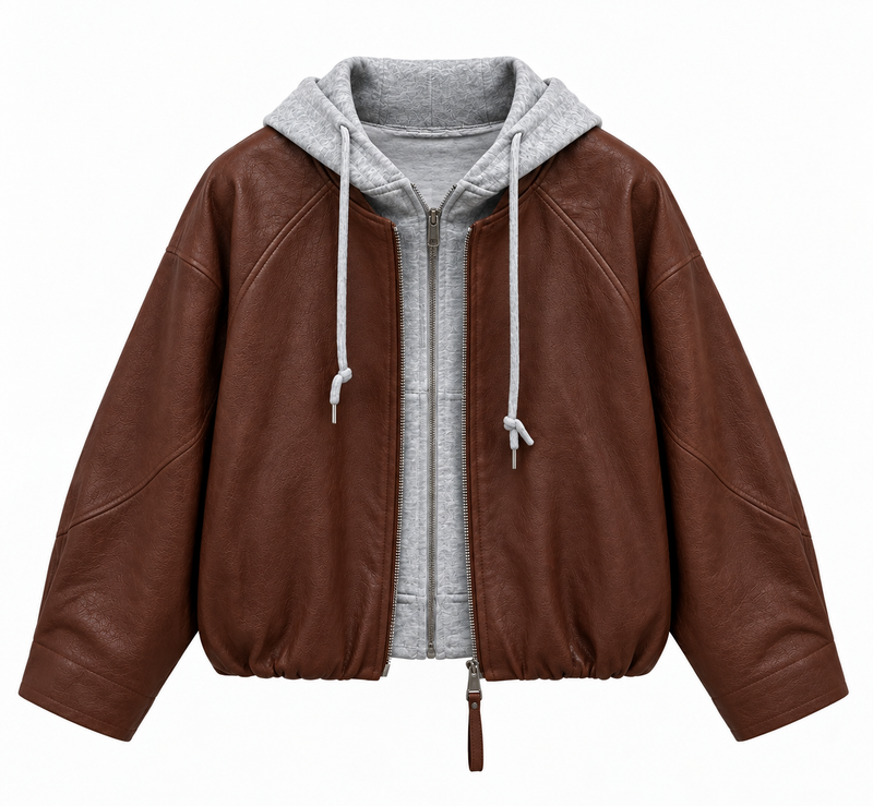 Faux Leather Jacket Golden