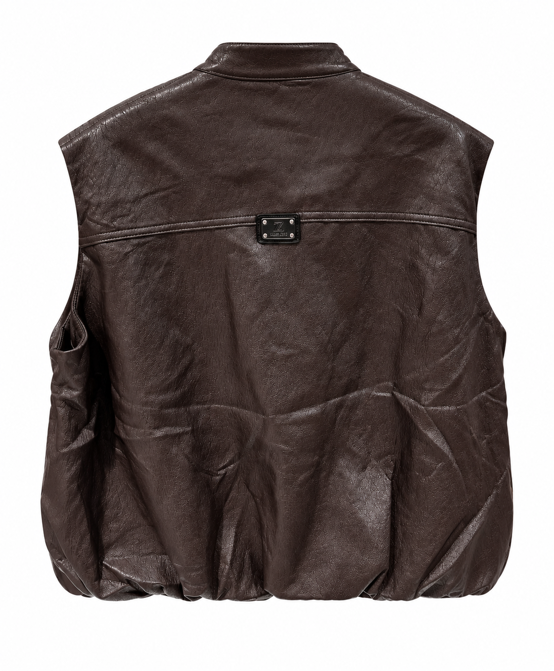 Faux Leather Vest - Brown
