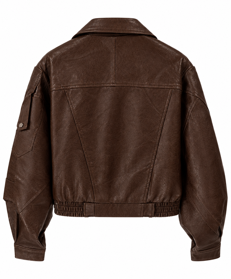 Belted Faux Leather Jacket