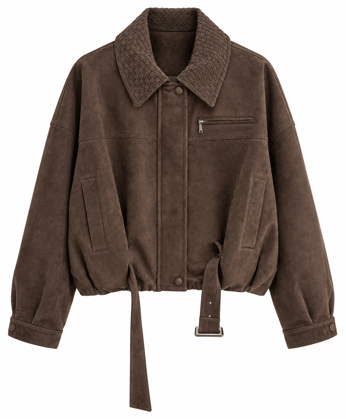 Collar Faux Suede Jacket
