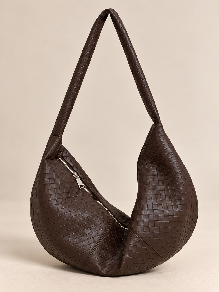 The Woven Hobo Bag - Chocolate