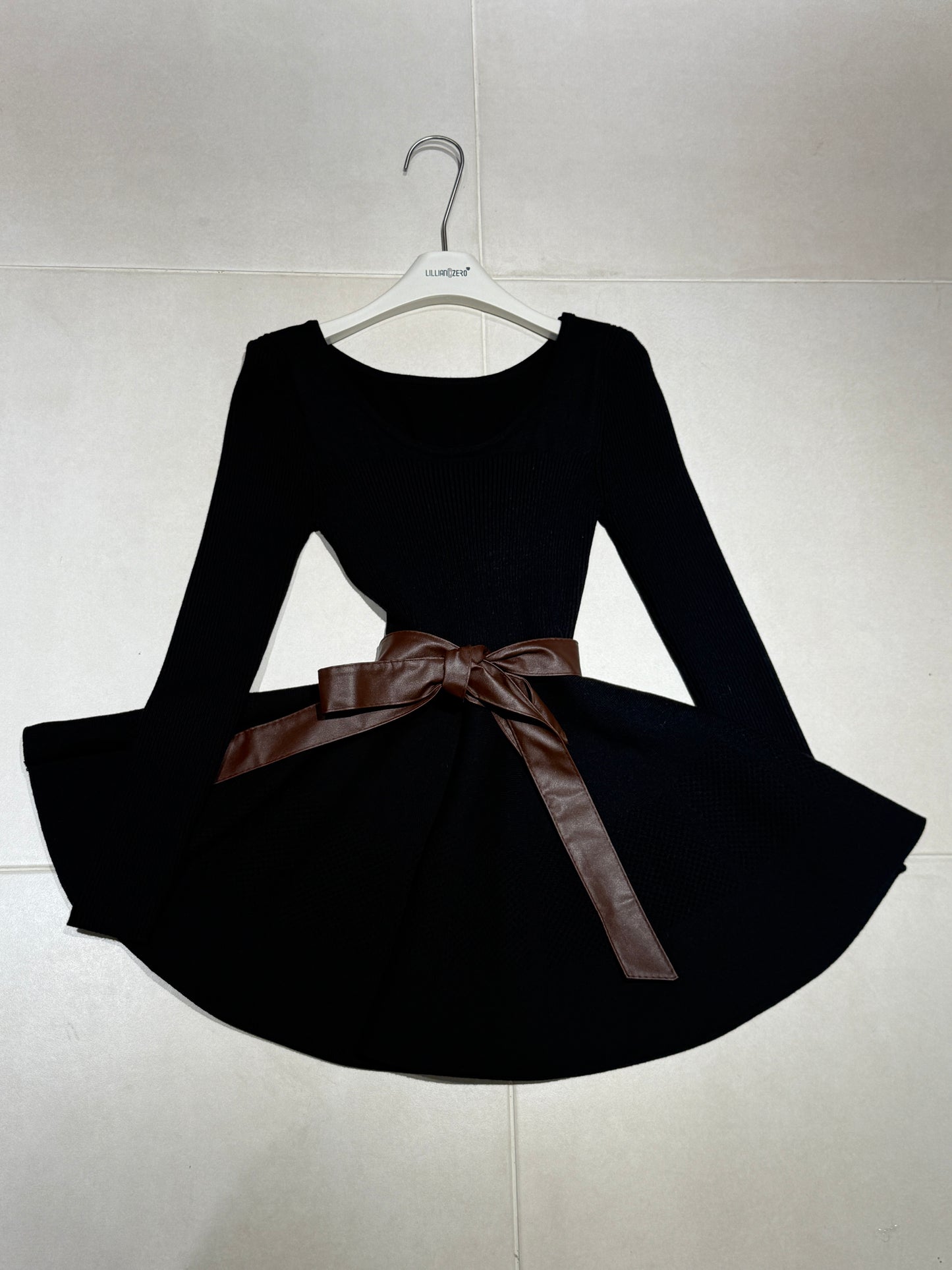 Long-Sleeve Fit-and-Flare Dress