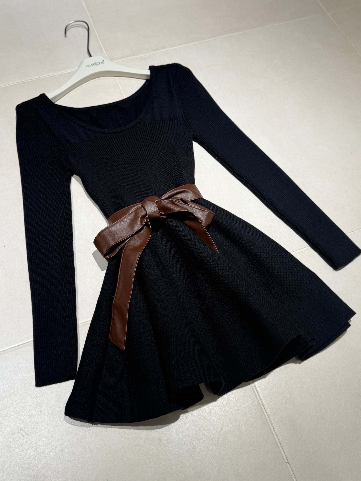 Long-Sleeve Fit-and-Flare Dress