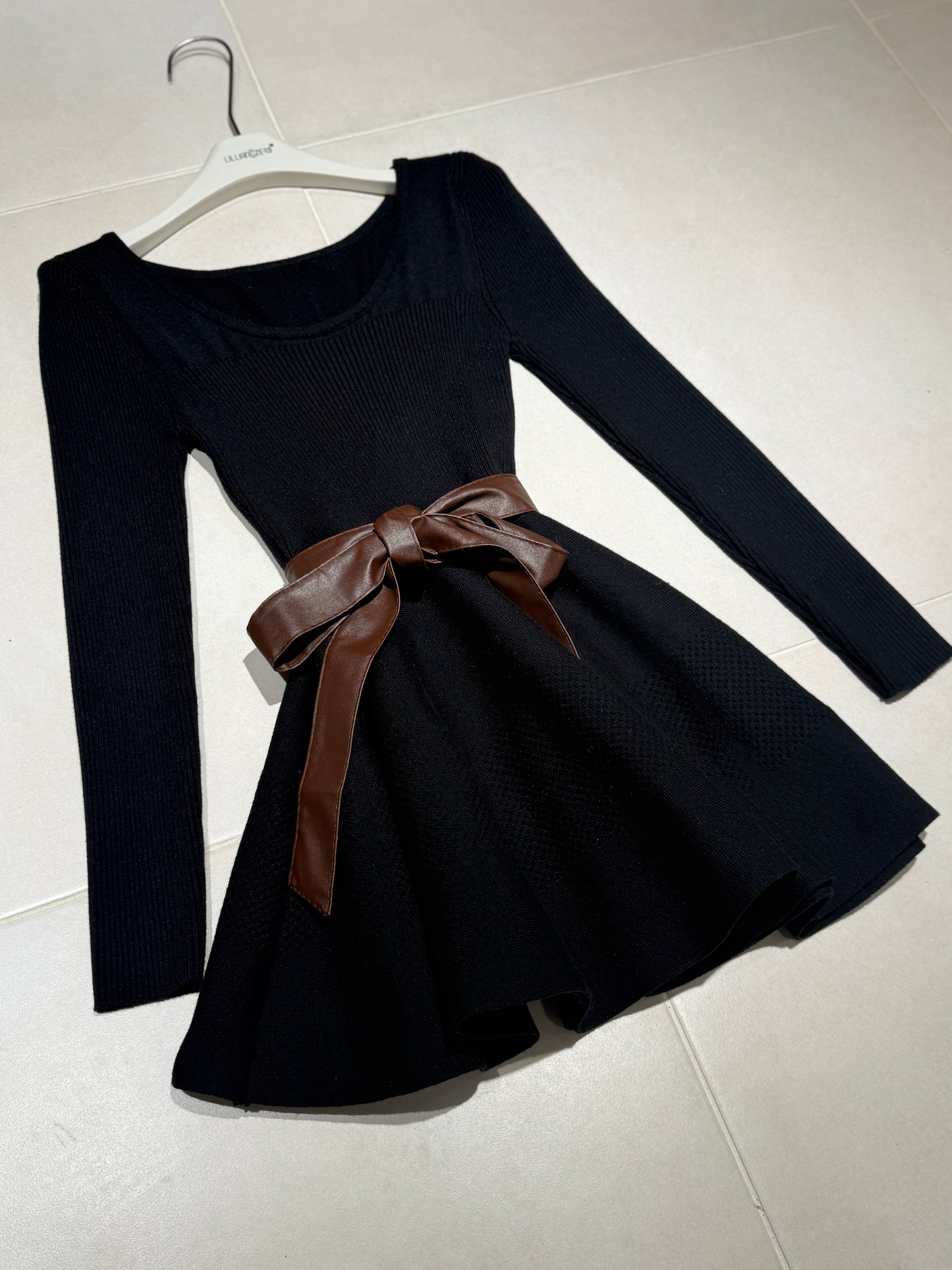 Long-Sleeve Fit-and-Flare Dress