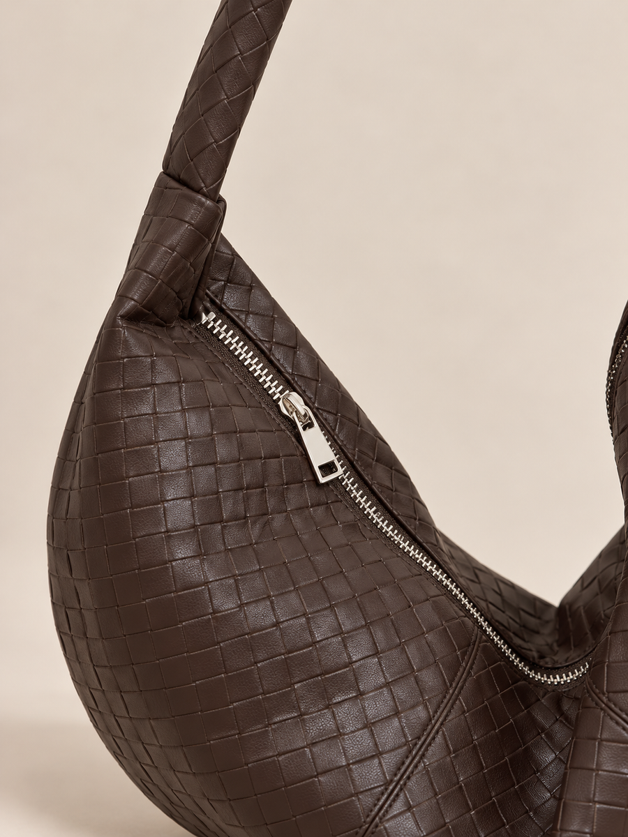 The Woven Hobo Bag - Chocolate